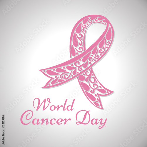 World cancer day background. Vector illustration