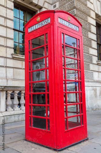 Red telephone box  booths  in London