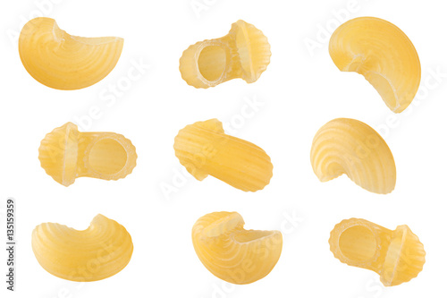 Yellow dry swirl pasta piece collection © Leonid Nyshko