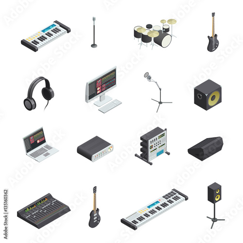 Music Studio Elements Set