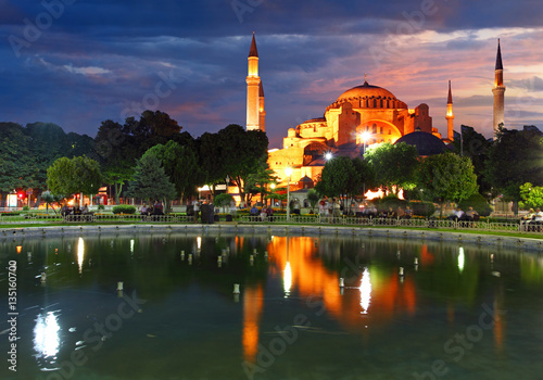Hagia Sophia on a sunset, Istanbul