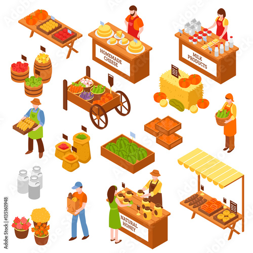 Farmers  Marketplace Isometric Set
