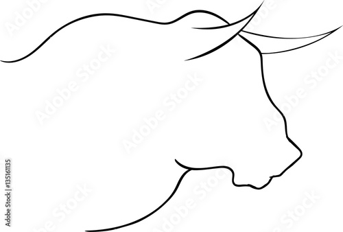 Bull head vector silhouette