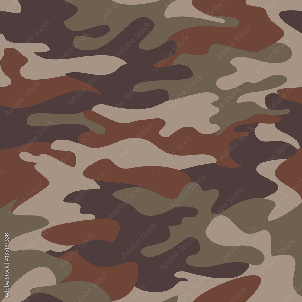 Fototapeta premium Camouflage pattern background seamless clothing print, repeatable camo glamour vector