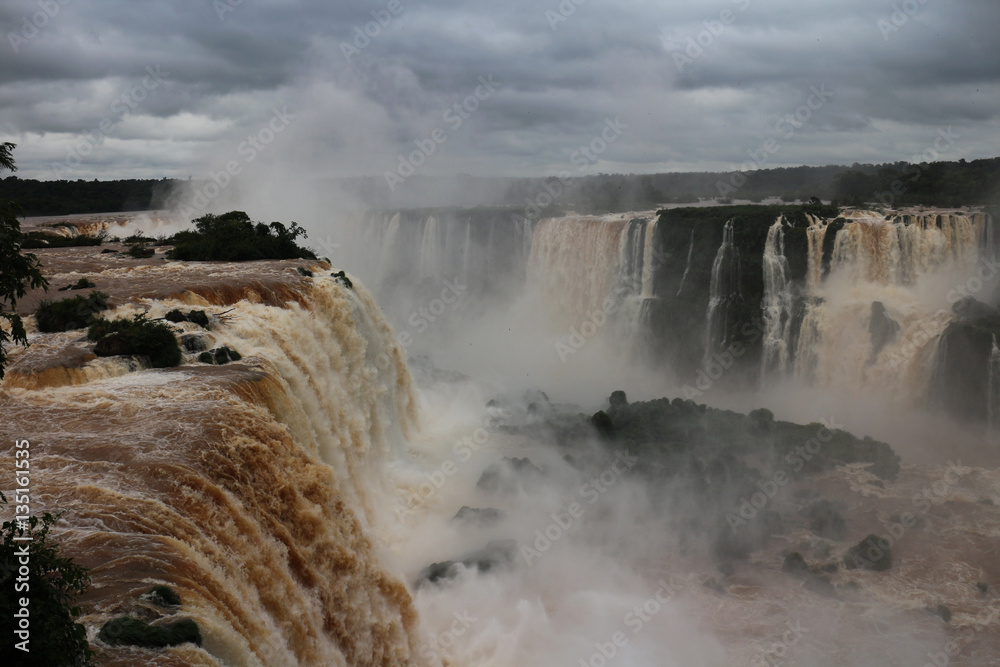 The Iguazu Falls, Iguassu Falls, Portuguese: Cataratas do Iguaçu are waterfalls of the Iguazu River on the border of the Argentine province of Misiones and the Brazilian state of Paraná. The Iguazu Falls, Iguassu Falls, Portuguese: Cataratas do Iguaçu are waterfalls of the Iguazu River on the border of the Argentine province of Misiones and the Brazilian state of Paraná.