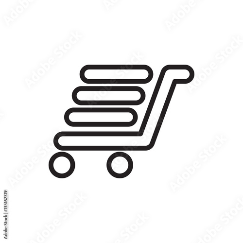 luggage cart icon illustration