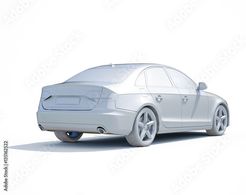 3d Car White Blank Template