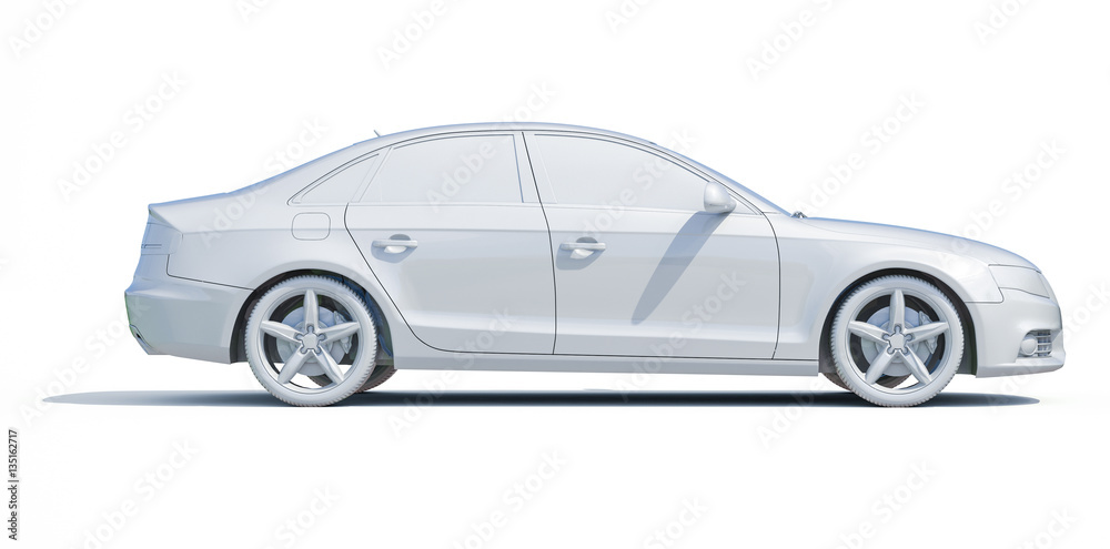 3d Car White Blank Template