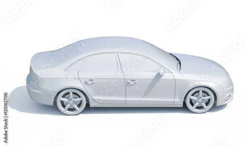 3d Car White Blank Template