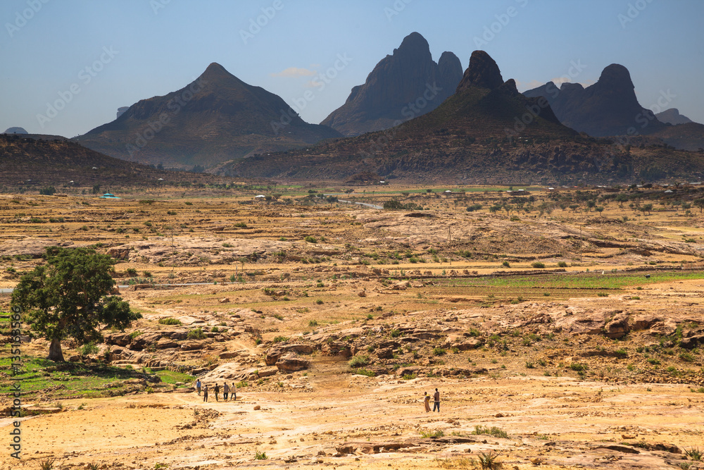 Landscape around historical city Aksum  (Axum) - Ethiopia
