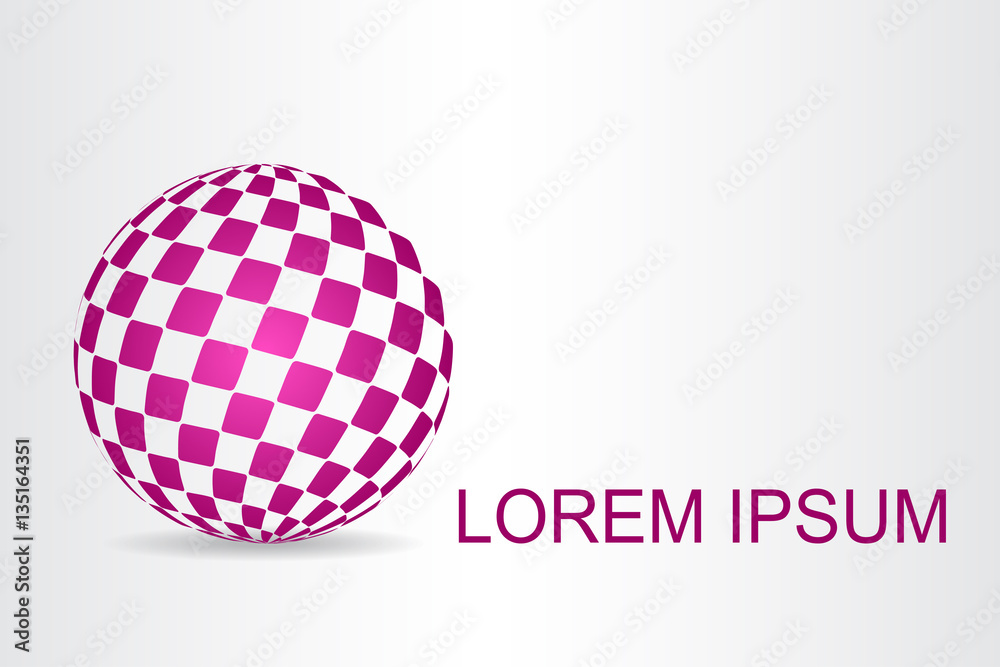 Logo stylized spherical surface with abstract shapes Logo stylized spherical surface with abstract shapes