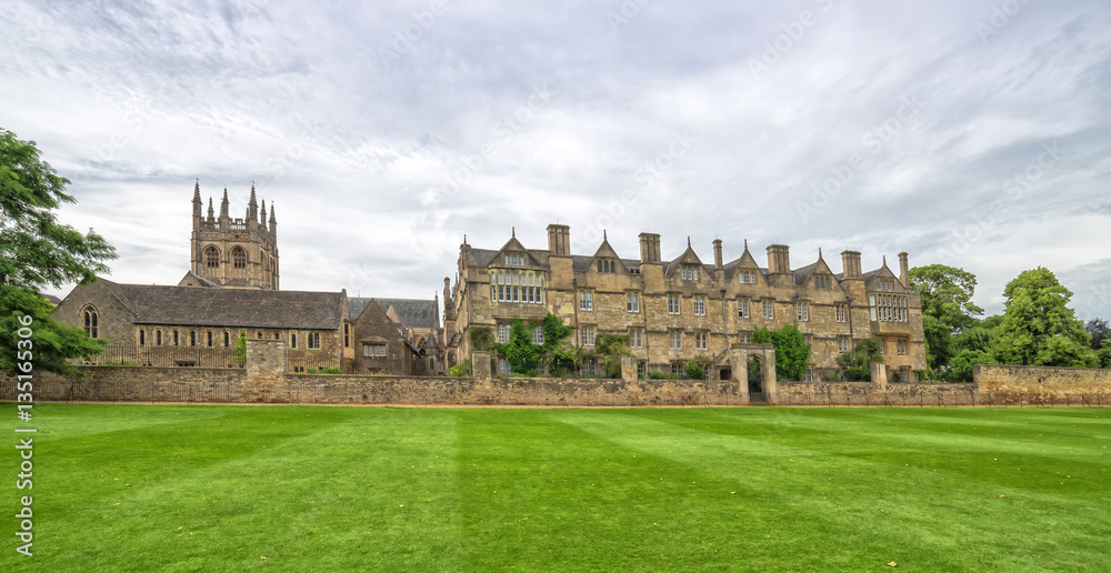 Panorama landscape with Merton College 