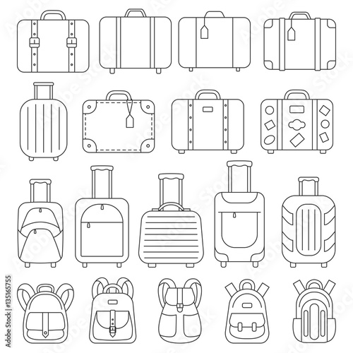 Line icons luggage