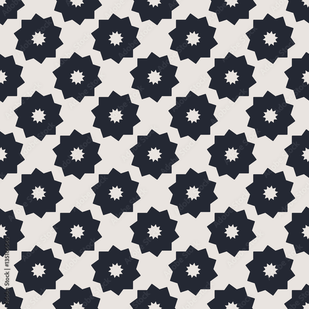 Monochrome geometric seamless vector pattern