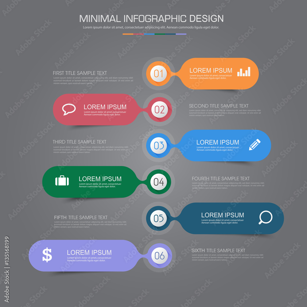 Infographic Elements with business icon on full color background Infographic Elements with business icon on full color background