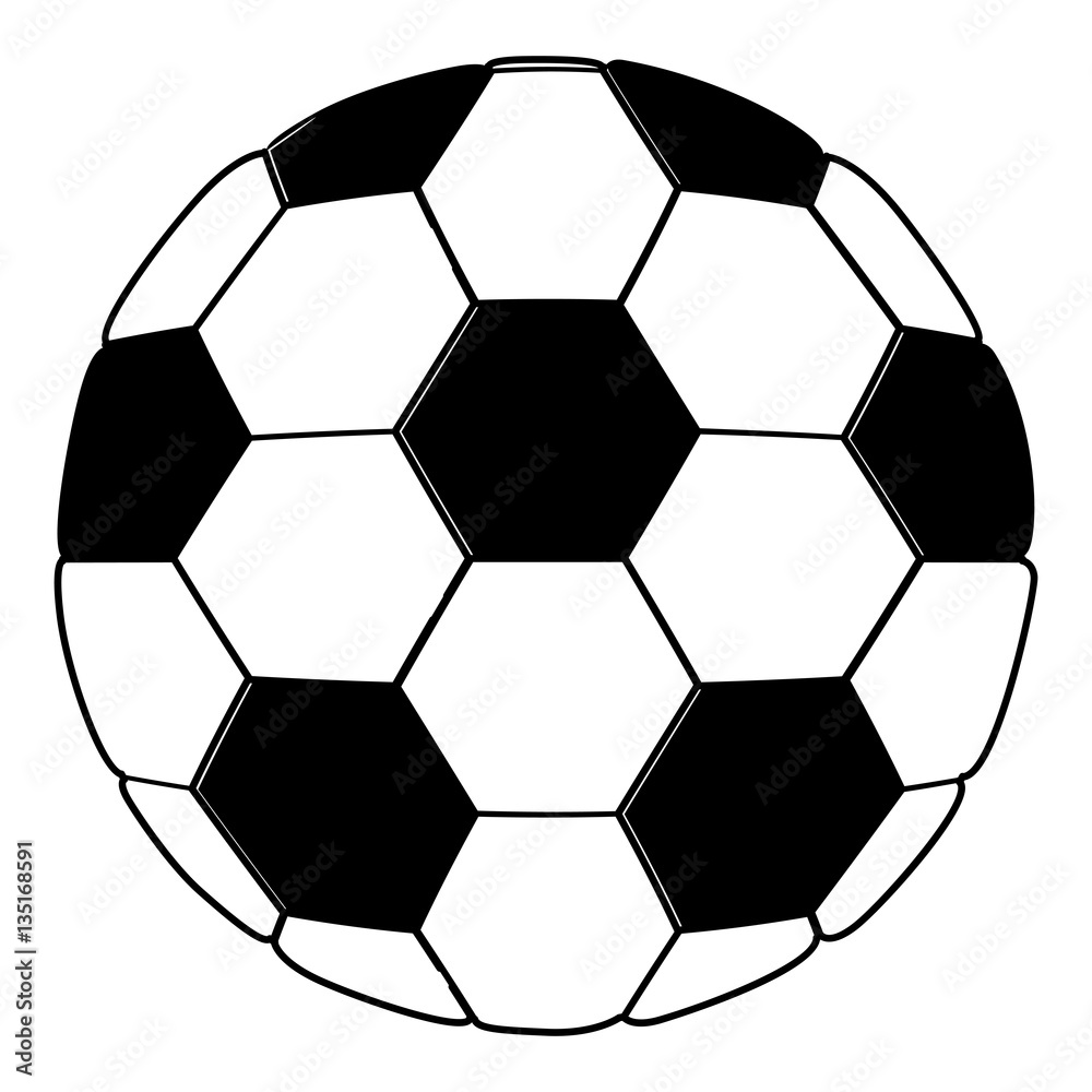 black silhouette color with soccer ball vector illustration Stock ...