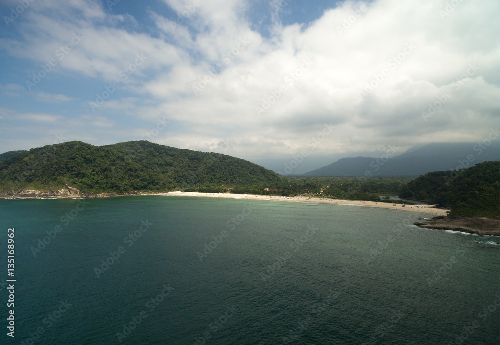 Aerial View of Jureia Beach, Sao Paulo, Brazil