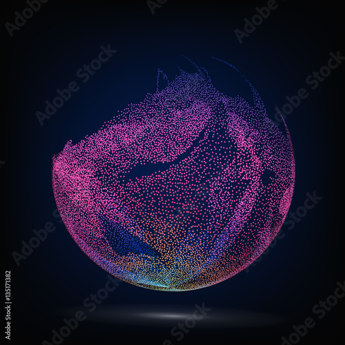 Colorful Sphere Composition Vector. Glowing Abstract Background photo