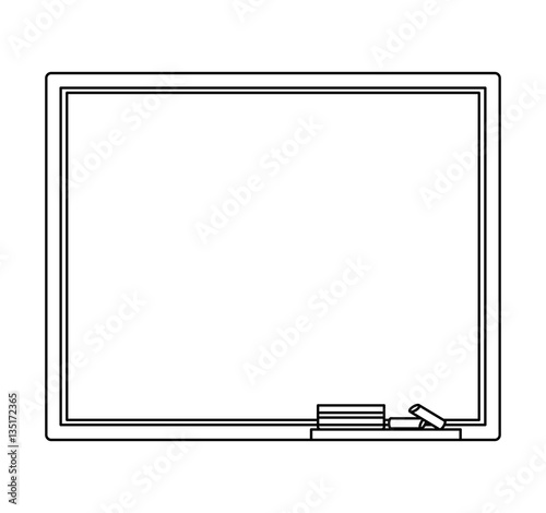 monochrome contour with board for classes vector illustration