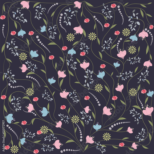background wildflowers gentle art creative vector illustration