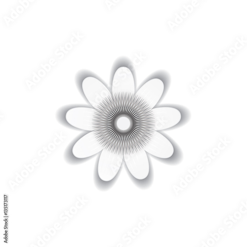 white origami flower isolated on white background art creative modern vector illustration element for design