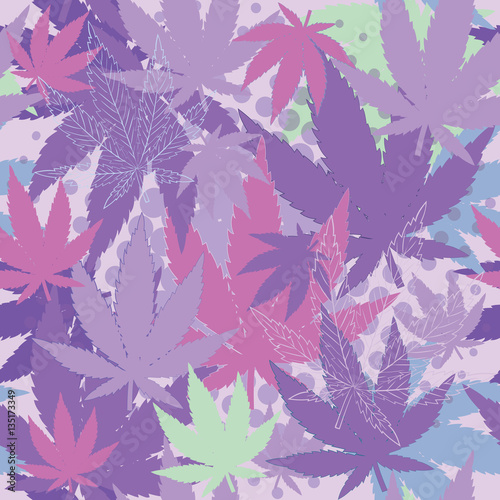 Texture with cannabis. Youth style.