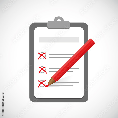 klemmbrett ankreuzen roter stift