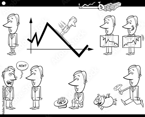business cartoon metaphor set