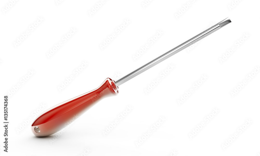 Fototapeta premium Screwdriver Isolated on White Background, 3D rendering