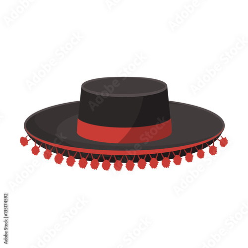 Traditional spanish hat icon in cartoon style isolated on white background. Spain country symbol stock vector illustration.