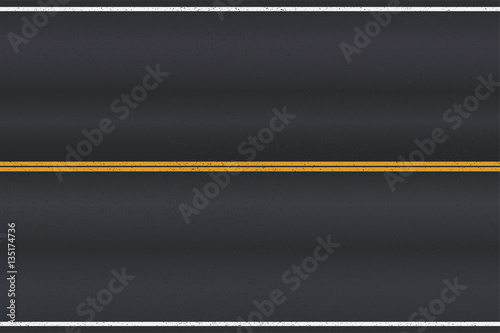 Asphalt road texture with white stripes. Vector illustration