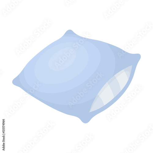 Pillow icon in cartoon style isolated on white background. Sleep and rest symbol stock vector illustration.