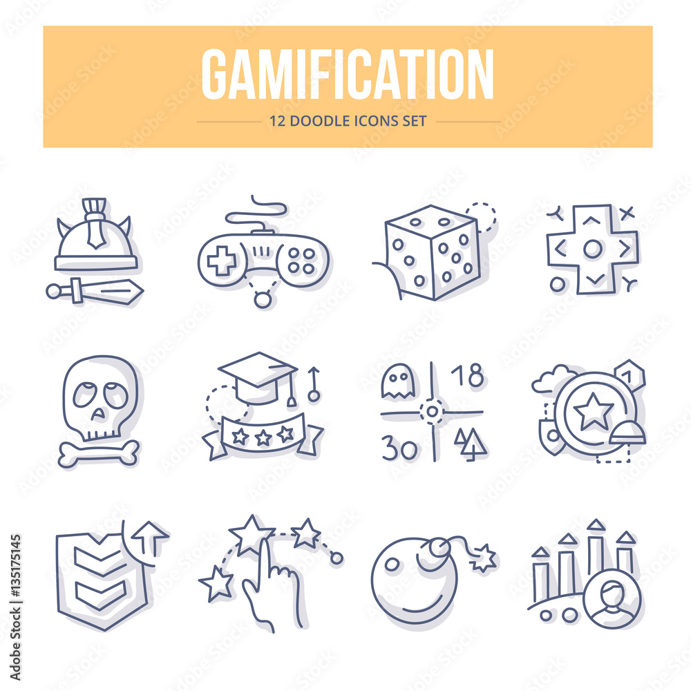 Gamification Doodle Icons