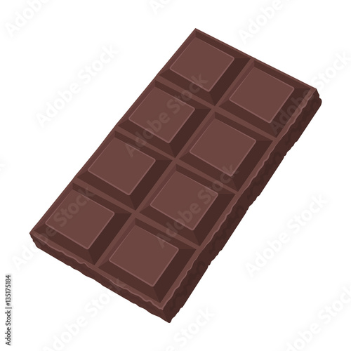 Chocolate icon in cartoon style isolated on white background. Chocolate desserts symbol stock vector illustration.