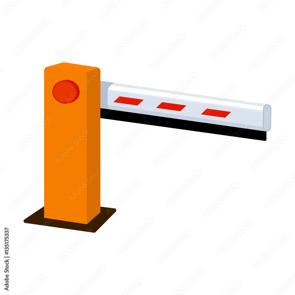 Parking barrier icon in cartoon style isolated on white background ...