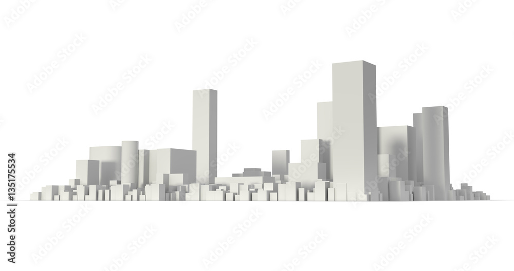 City Landscape, 3D rendering of Big City