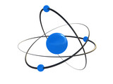 Atom, molecule, orbit, blue