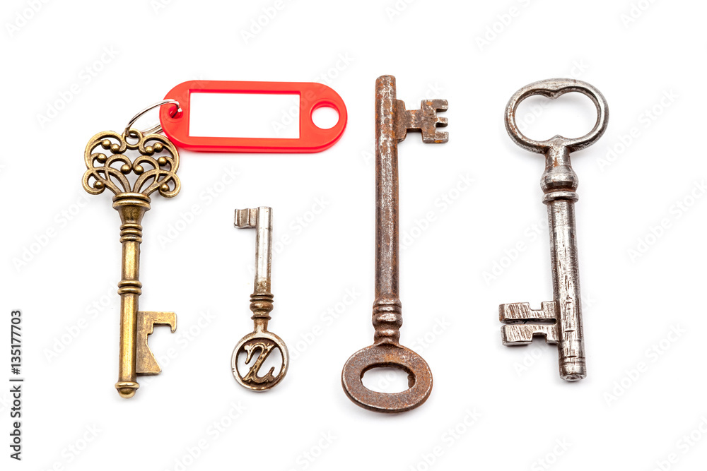 an antique key with label an antique key with label