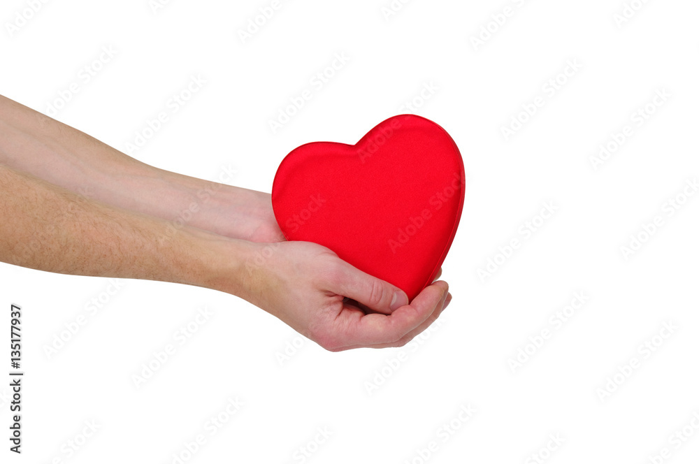 Red heart in hand Red heart in hand