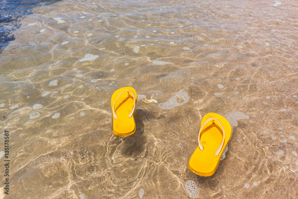 Slippers Yellow Beach Shoreline Slippers Yellow Beach Shoreline