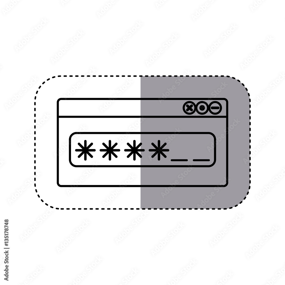 Fototapeta premium sticker silhouette Password text box with key vector illustration