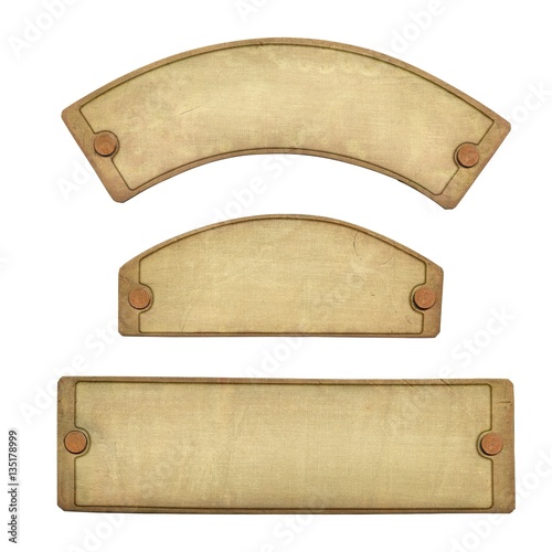Old Brass Plate embossed (Clipping path)