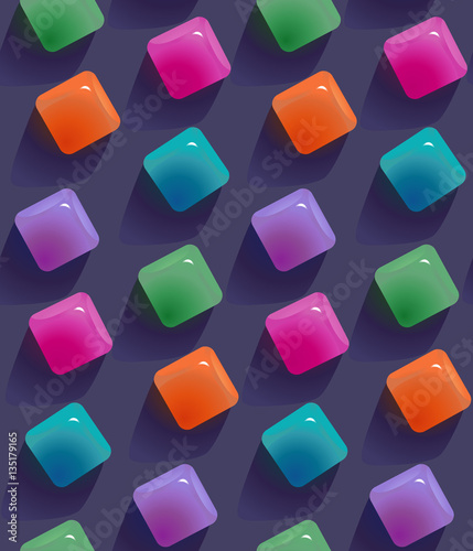 Gemstones abstract seamless pattern.  Colorful transparent jelly