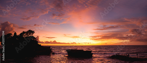 Sunset at Tanah Lot temple. Bali island, Indonesia. photo