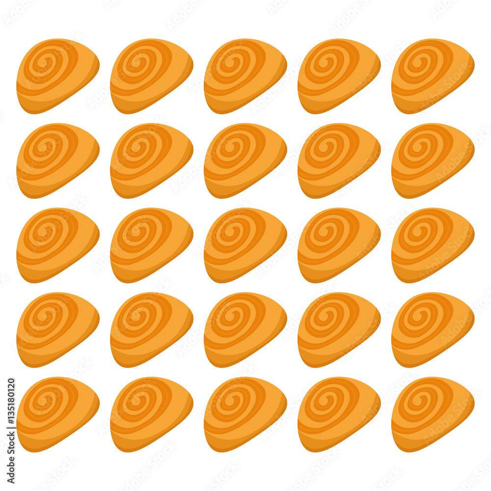 Sweet roll bread icon vector illustration graphic design