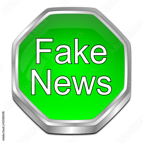 Fake News button - 3D illustration