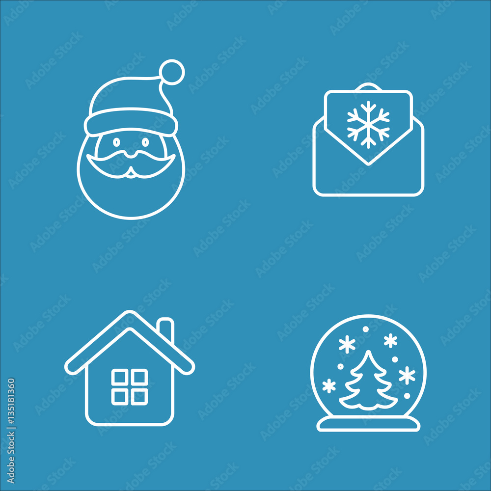 winter cold snow line icons set winter cold snow line icons set