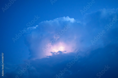 Lightnings in storm clouds. Peals of a thunder and the sparkling lightnings in clouds © eleonimages