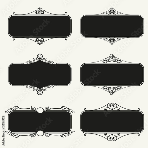Set of calligraphic frames vector illustration