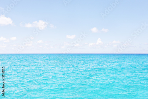 Colorful sea area with blue sky